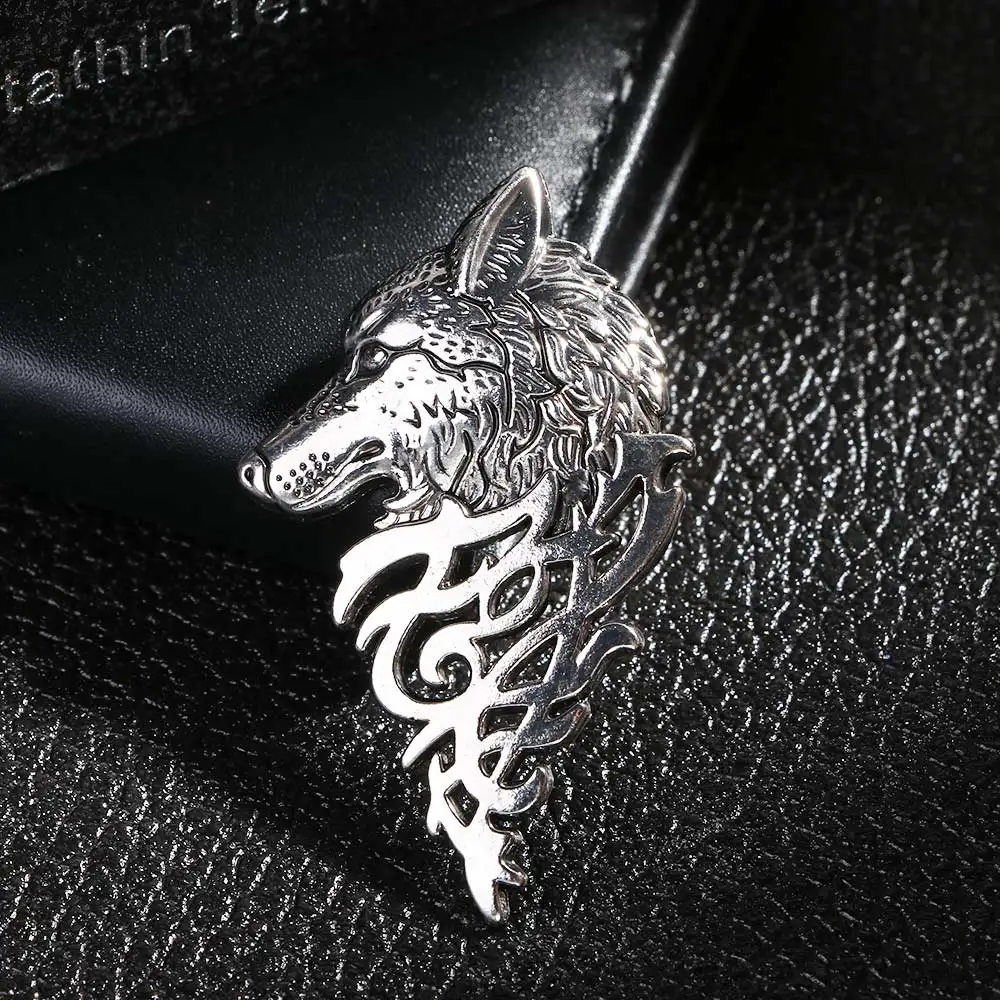 1 шт. Очаровательная винтажная Мужская брошь значок с волком в стиле панк модная