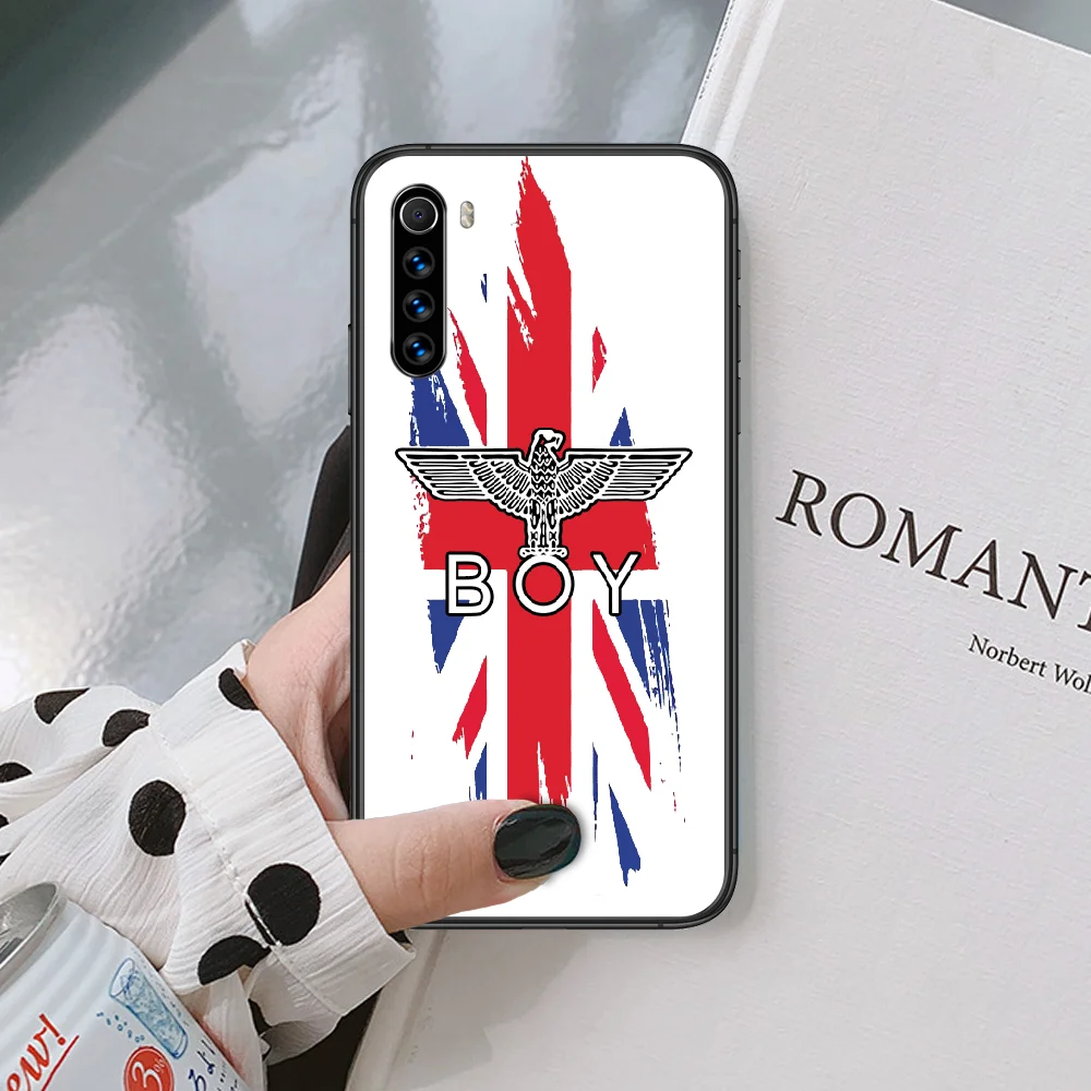 

Boys London Fashion Trend Brand Phone Case For Xiaomi Redmi Note 7 8 8T 9 9S 4X 7 7A 9A K30 Pro Ultra black Back Fashion Etui