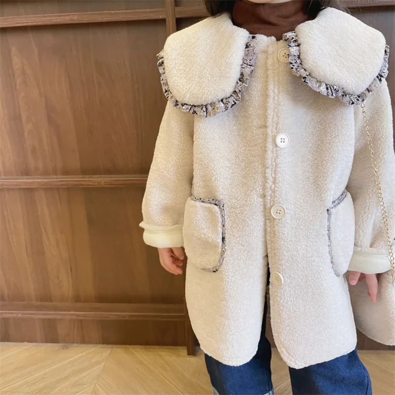 

Girls Baby's Kids Coat Jacket Outwear 2021 Hot Sale Thicken Velvet Winter Autumn Cotton Fleece Christmas Gift Children's Clothin