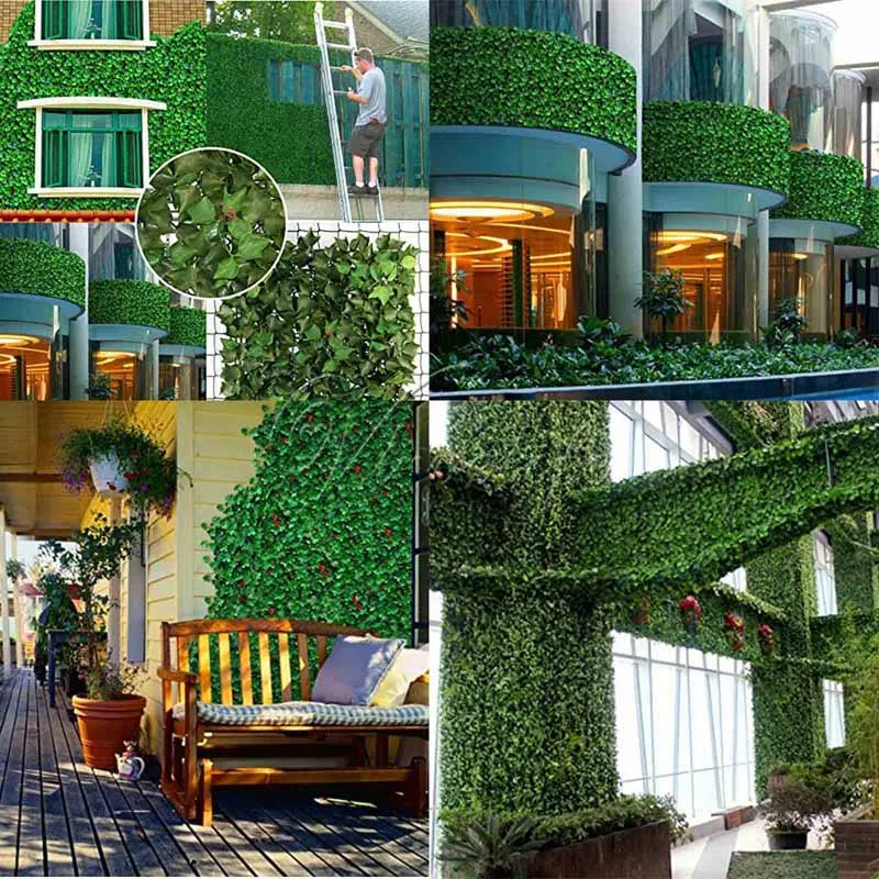 10pcs/lot Artificial Big Leaf Grape Ivy Garland Plants Vine Fake Foliage Flowers Wedding Home decorations 7.5 feet | Дом и сад