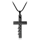 Ожерелье в стиле панк аниме тетрадь смерти, черный L-образный крест, подвеска, веревочная цепочка, ожерелья для мужчин и женщин, ювелирные изделия для косплея, подарок