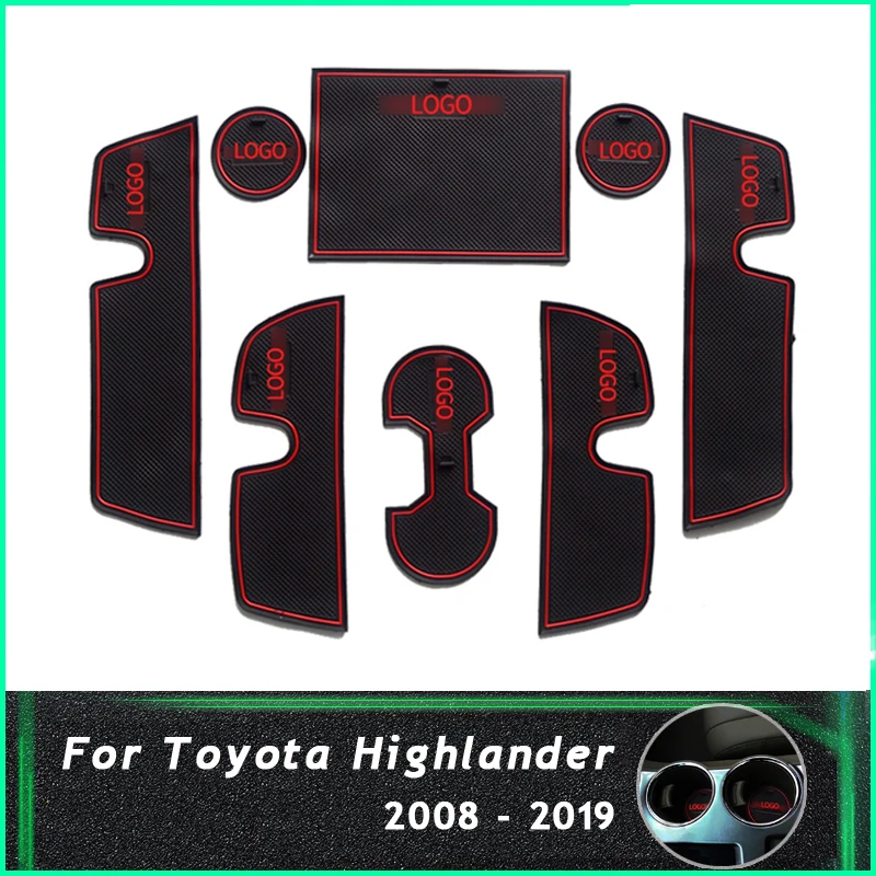 Ворота шлифовальные маты для Toyota Highlander 2008- XU40 XU50 Kluger Нескользящие межкомнатные дверные коврики/чашки Нескользящие коврики красный белый