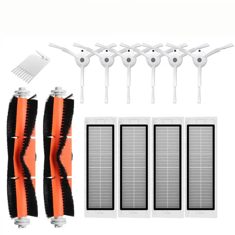 13pcs lot Подходит для Xiaomi Roborock Robot S50 S51 Запчасти для пылесоса комплекты швабры тряпки мокрой уборки фильтр боковая щетка рулон щетки - Цвет: 13pcs lot