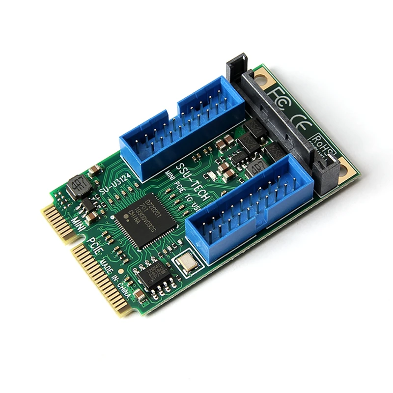 

Mini PCI Express USB 3.0 Adapter Mini PCI-E to USB 4 Port Adapter Expansion Card Mini PCIe USB3.0 Converter