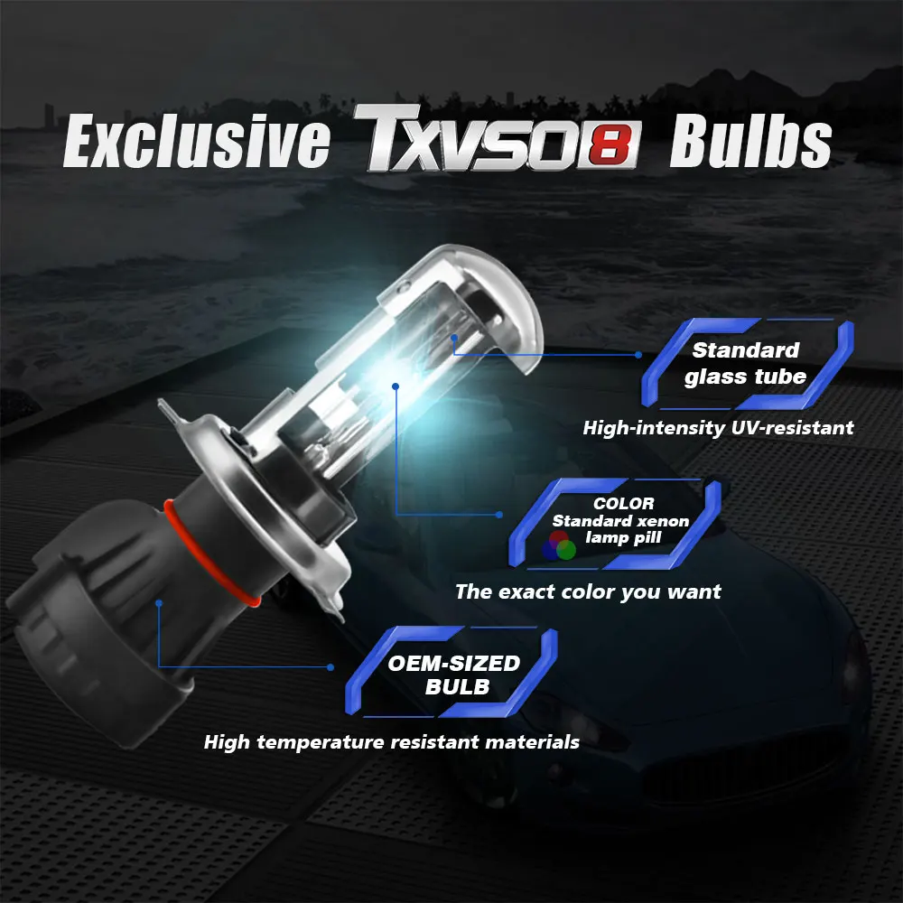 DHBH-TXVSO8 автомобильные ксеноновые светодиодные лампы для фар, 110 Вт 6000 К 12000лм лампа галогенная на замену или 2 шт. светодиодная внешняя лампочка