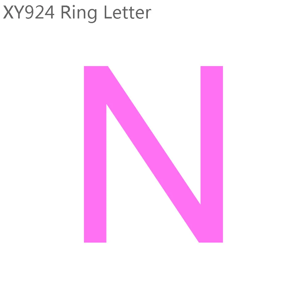 Letter N Trusta 925 Твердые ювелирные изделия из настоящего стерлингового серебра 26 букв A-Z коктейльное кольцо Размер 5 6 7 девочек Дети Рождественский подарок XY924 - Цвет основного камня: Letter N