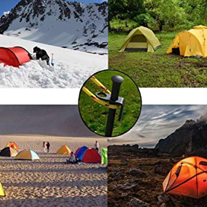 

Heavy Duty Steel Tent Stakes Tarp Pegs Solid Stakes Footprint Camping Stakes for Outdoor Trip Hiking Gardening,10 Pack