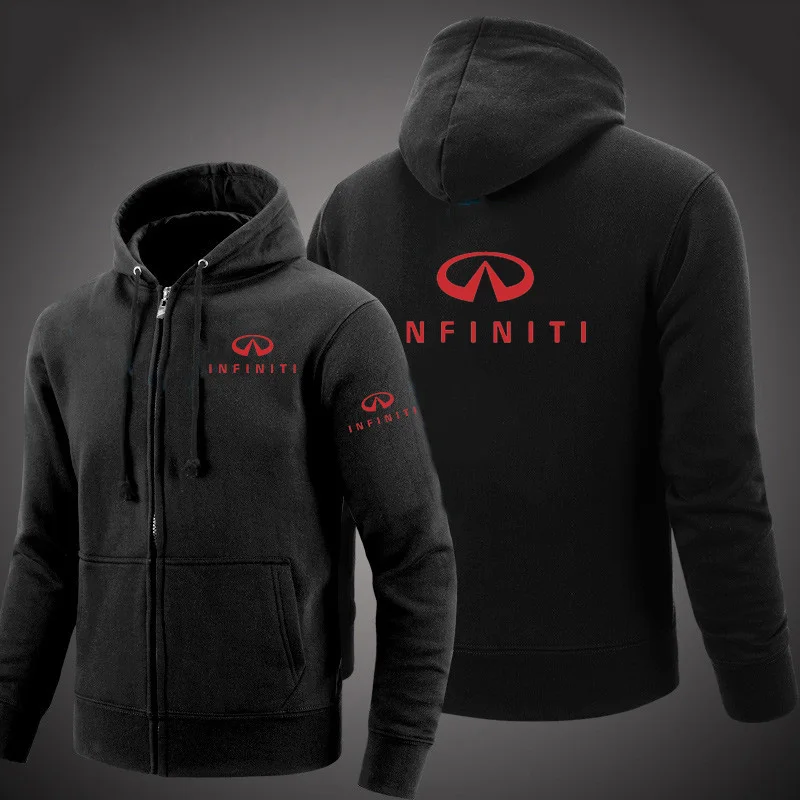 

Unisex Autumn Hoodies Men INFINITI Casual Harajuku Long Sleeve Hooded Sweatshirts Mens zipper Jacket Man Hoody Clothing