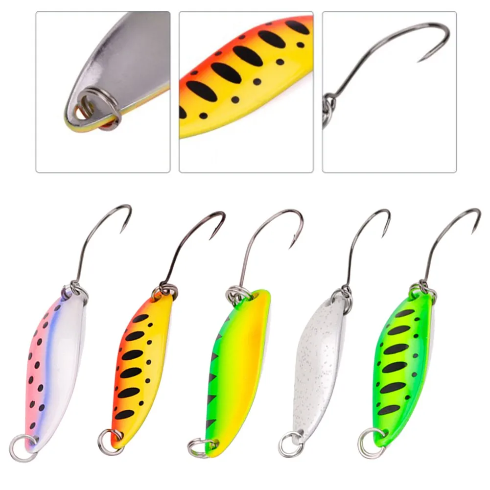 

1pcs Fishing Tools Artificial Bait 2.5g Trout Spoons Rotating Metal Fishing Lure With Fish Hooks Pesca Iscas Fishing Lure