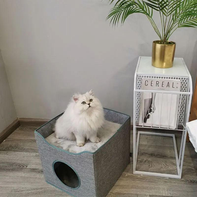 

Folding Cube House Double Layer Kitty Nap Bed Condo Pet Dog Anti-scratch Mat Dropshipping