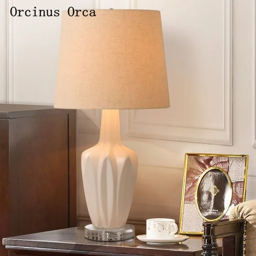 Современная простая и креативная Белая Керамическая Настольная лампа для