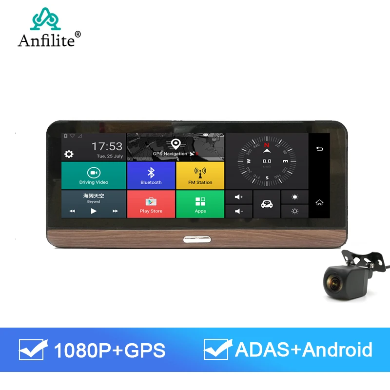 Автомобильная камера Anfilite 4G ADAS с двумя объективами для записи GPS Android 5 1 DVRs WIFI 1080P