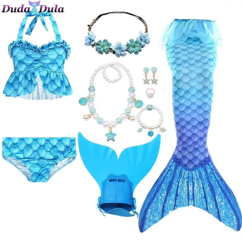 Детский купальник с хвостом Русалочки Аниме Костюм для косплея купальная одежда