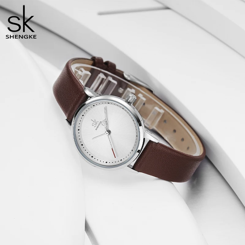 Shengke креативные модные женские часы черные кожаные наручные кварцевые Reloj Mujer 2019 SK