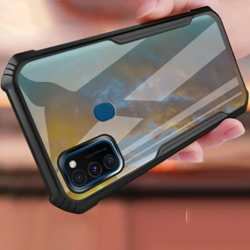 Противоударные Чехлы для Samsung Glalaxy M31 m30s A41 a21s A31 прозрачный защитный чехол мягкая