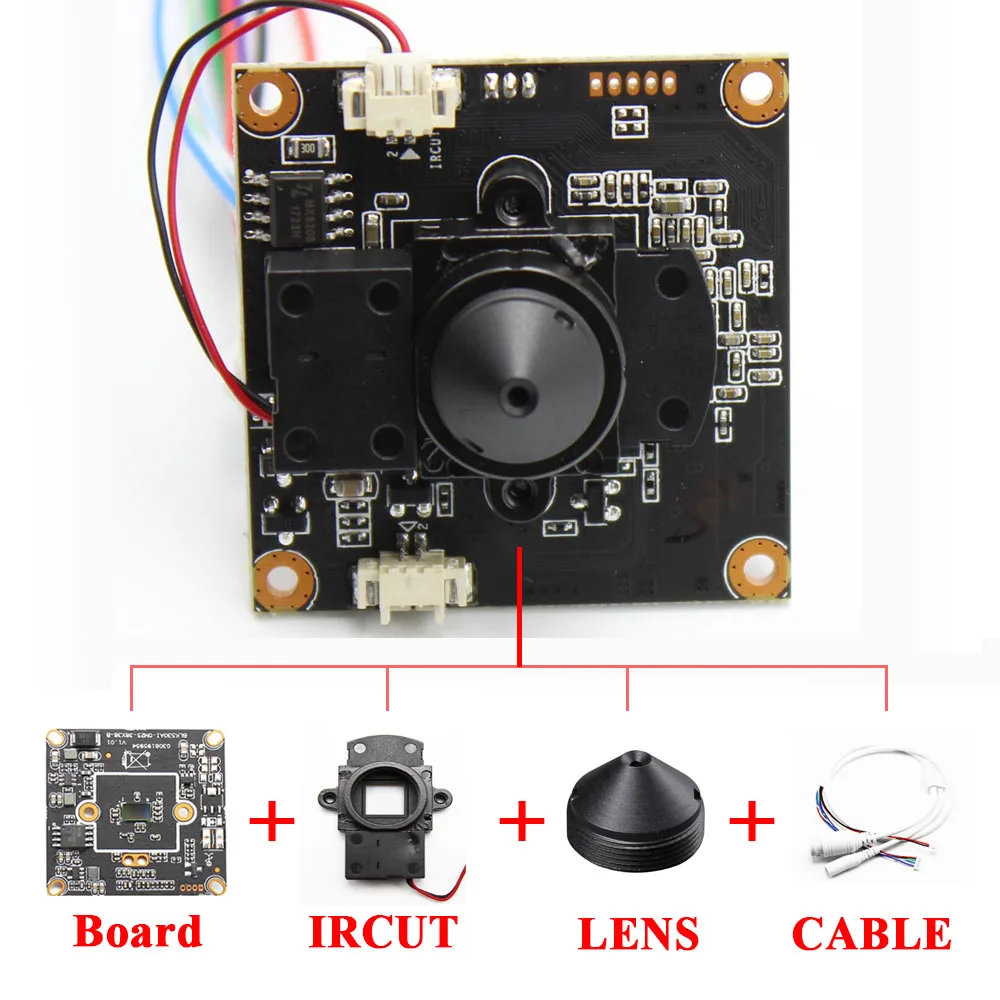 

DIY CCTV IP camera module pinhole 3.7mm Lens H.265 IPC Board 1080P Hi3516E CMOS sensor PCB board with IRCUT ONVIF APP XMEYE