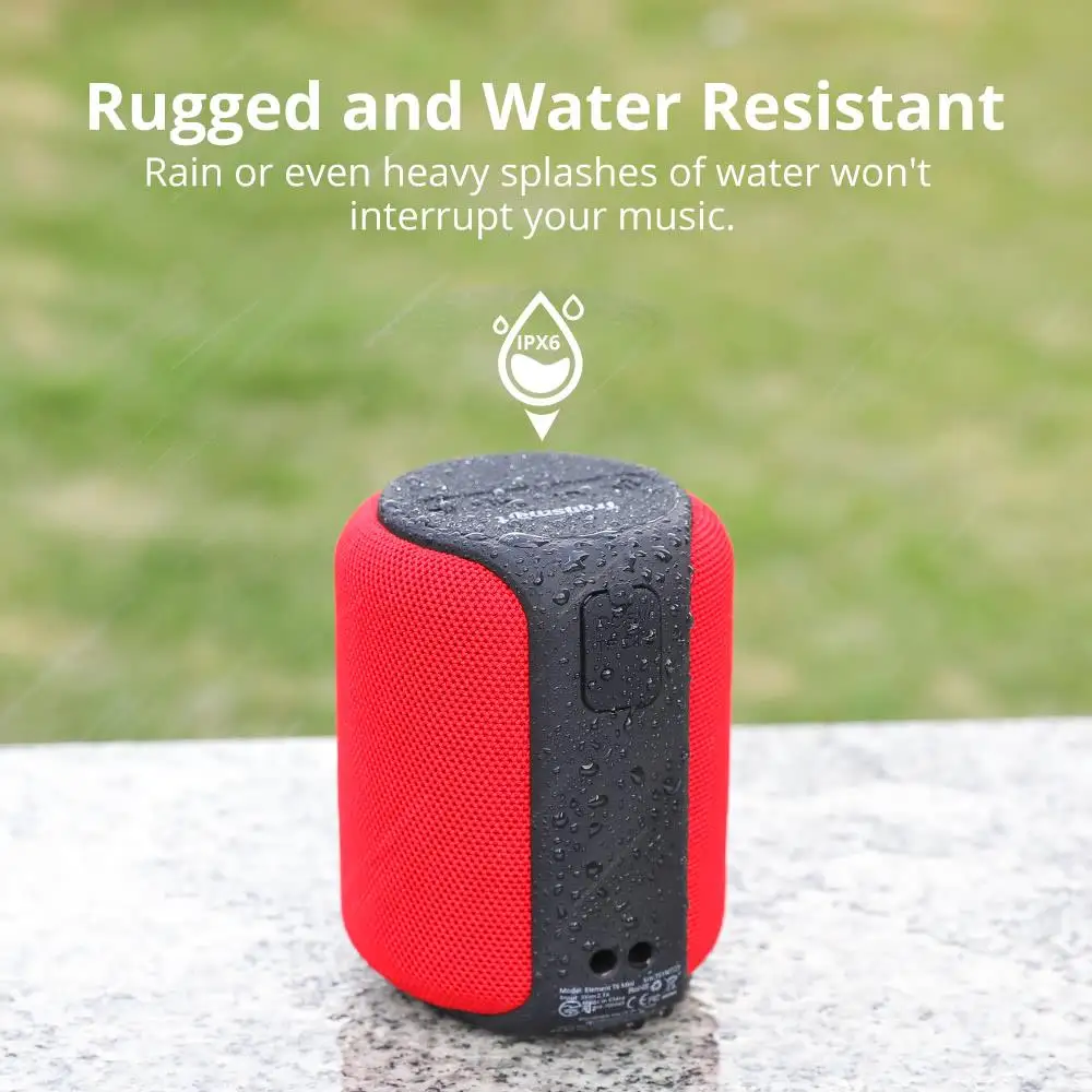 Tronsmart T6 Mini Bluetooth 5.0 Speaker with 360-degree Surround, Deep Bass, IPX6 Waterproof, 24H Playtime-Black