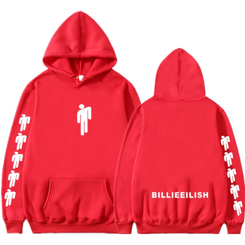 15red Новинка года, толстовка с капюшоном Billie Eilish, модные толстовки с принтом для женщин и мужчин, толстовки с длинными рукавами, лидер продаж, Повседневная Уличная одежда Sudadera Hombre - Цвет: 15red