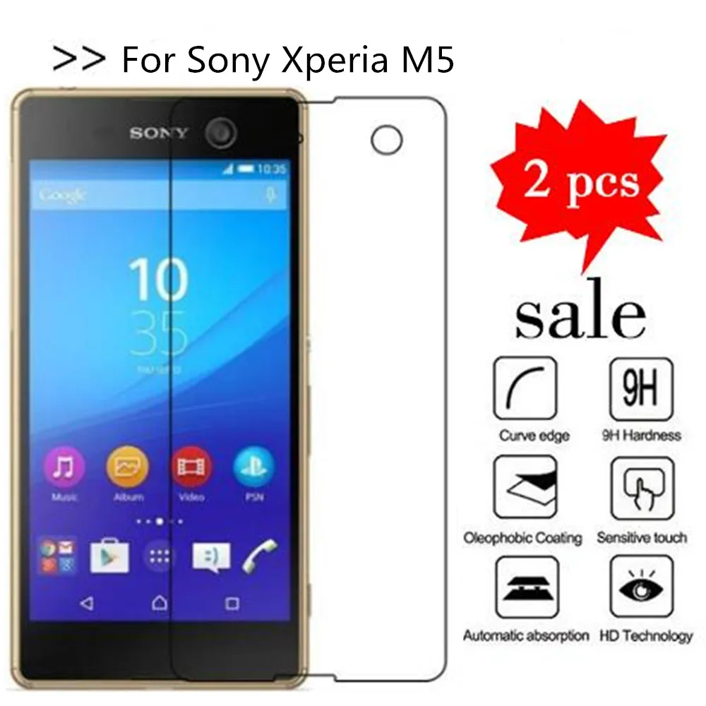 2 шт. Защитное стекло для Sony Xperia M5 закаленное E5606 Lte E5643 E5633 E5603 E5653 двойная защитная