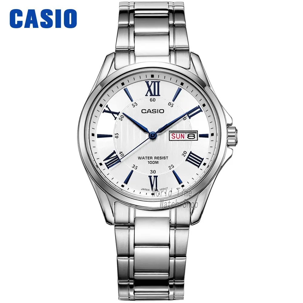 Мужские часы Casio лучший бренд класса люкс кварцевые часы 100м Водонепроницаемые мужские часы из розового золота Спортивные военные наручные часы Простые изящные часы relogio masculino reloj hombre erkek kol saati - Цвет: MTP1384D7A2