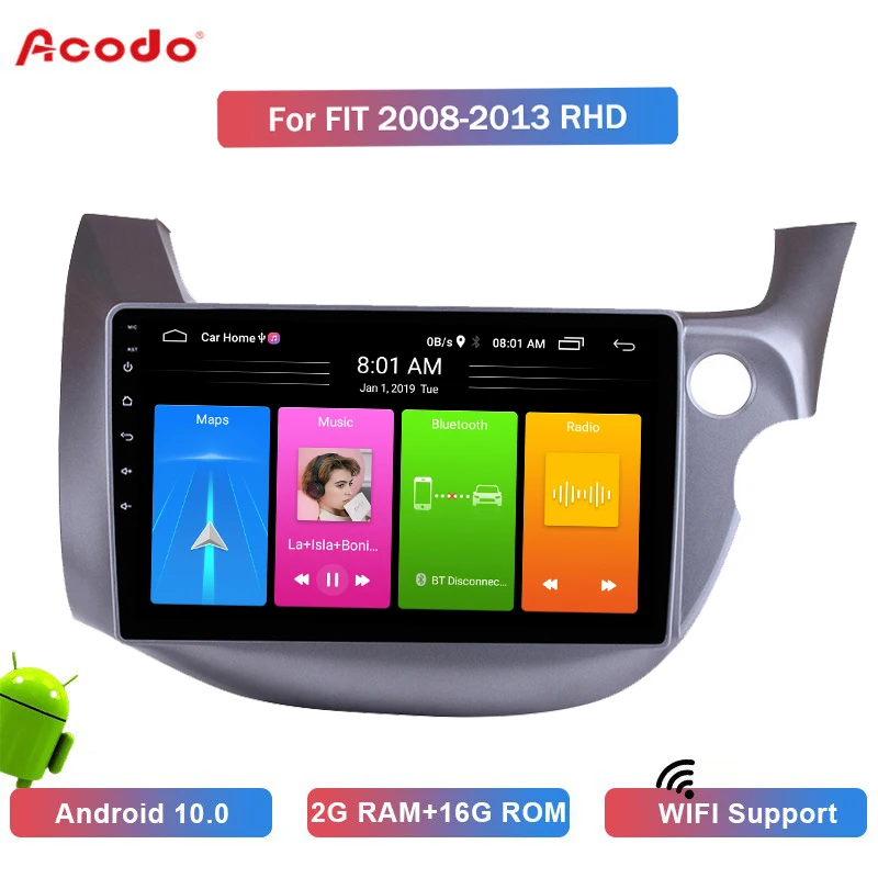 Автомобильный радиоприемник ACODO 2 + 16G Android 10 0 мультимедийный плеер для Honda Fit Right