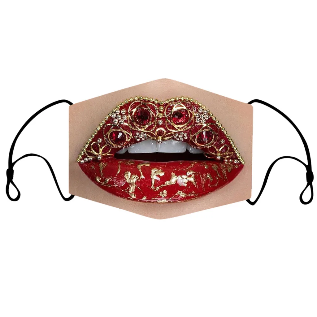 Рождественская смешная Маска Для Лица с большим ртом взрослых женщин