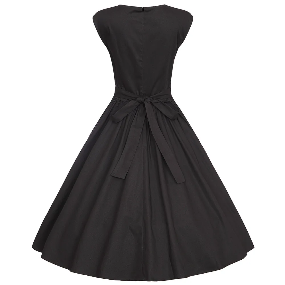 Черно белое винтажное Хлопковое платье в стиле 50 х годов 5XL женское свободное