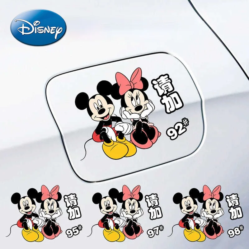 

Disney Mickey Mouse Minnie Car Fuel Tank Cap Paper Sticker Creative Fuel Cap 92 95 97 98 Fuel Number Decorative Sticker