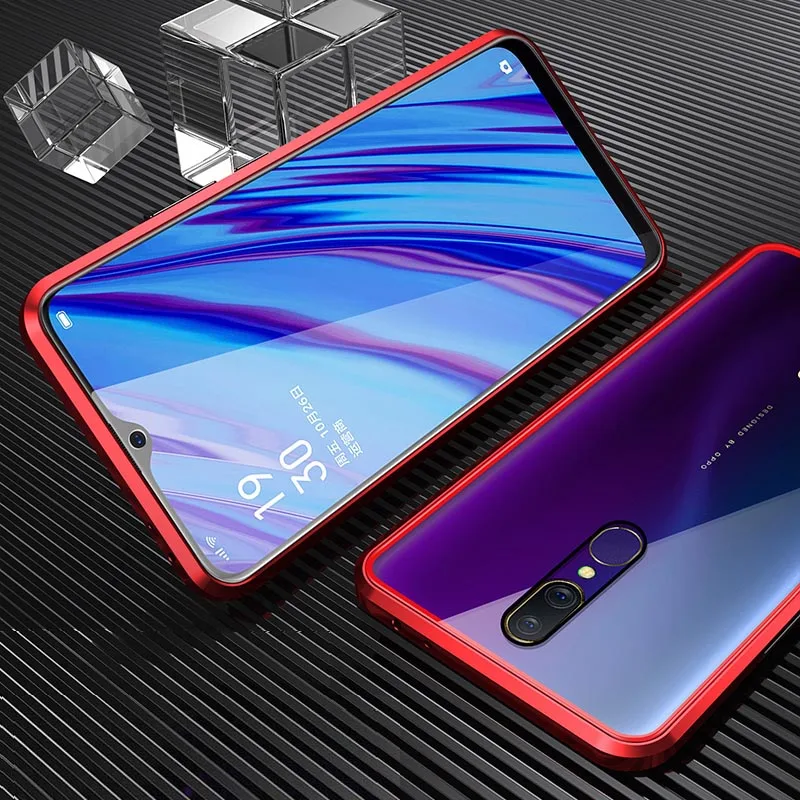 Магнитный флип-чехол для OPPO F11 магнитное стекло полное покрытие металлический