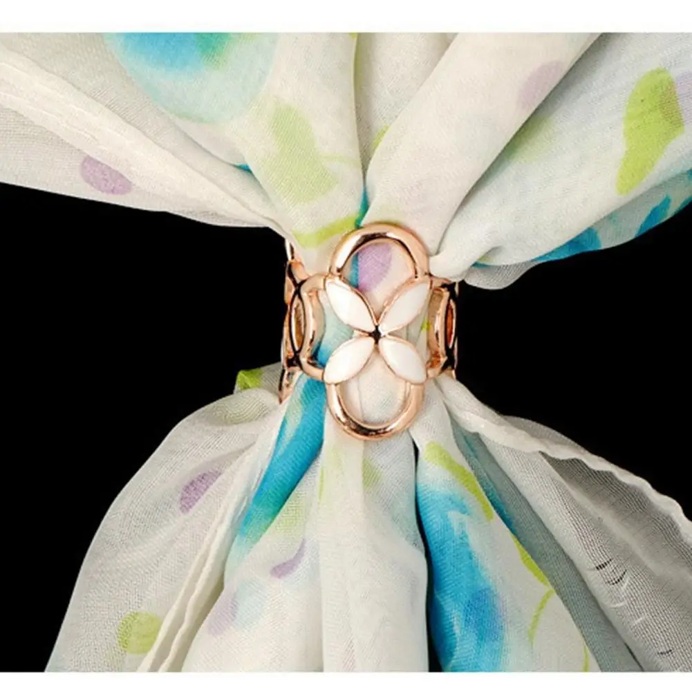 GloryStar модный тройной зажим для шарфа четырехлистный клевер шаль Пряжка Брошь