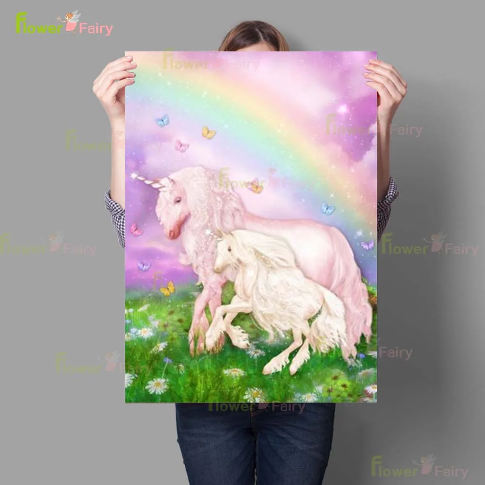 Мультяшный Волшебный Единорог мечты Радуга постер в скандинавском стиле