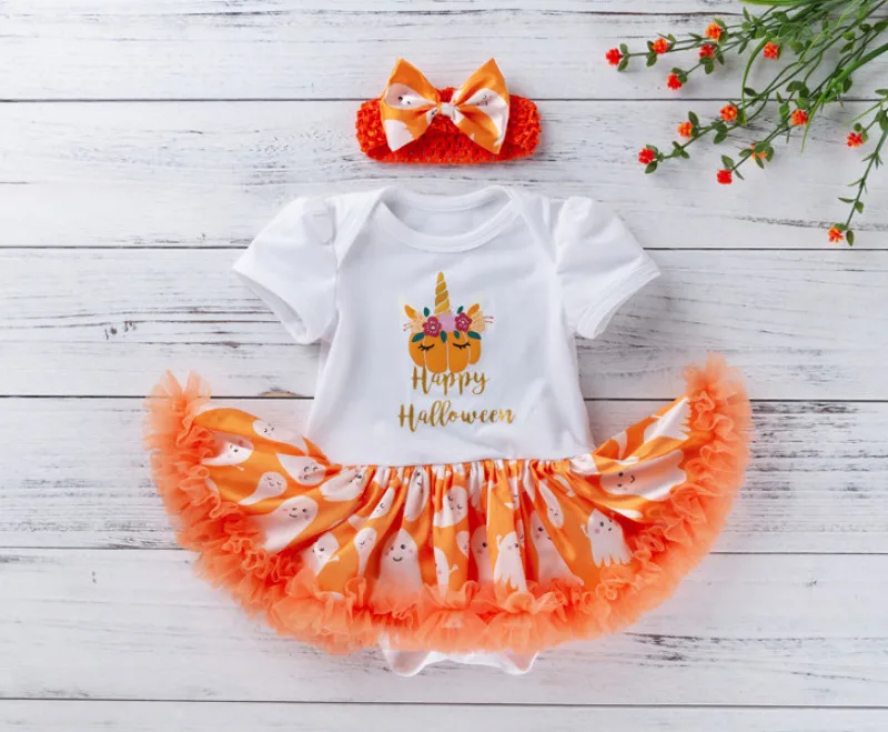 Детские наряды для девочек на Хэллоуин новые хлопковые комбинезоны