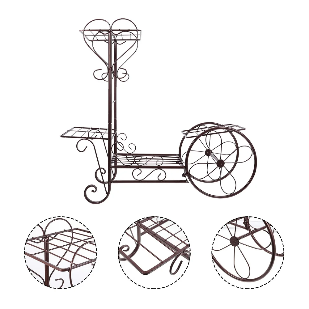 

1pc Flower Plant Holder Stand Balcony Garden Flower Pot Bonsai Display Shelf