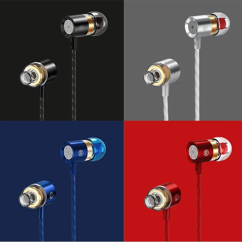 

3.5mm In-ear Earphone Metal Wired Headphones HiFi Stereo Headset With Mic Gaming Headset For Xiaomi Huawei iphone Earphones
