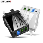 USLION 48W 4 порта быстрой зарядки PD 3,0 ЕС USB зарядное устройство для быстрой зарядки US PD мобильный телефон зарядное устройство для iphone, Samsung, Xiaomi, Huawei
