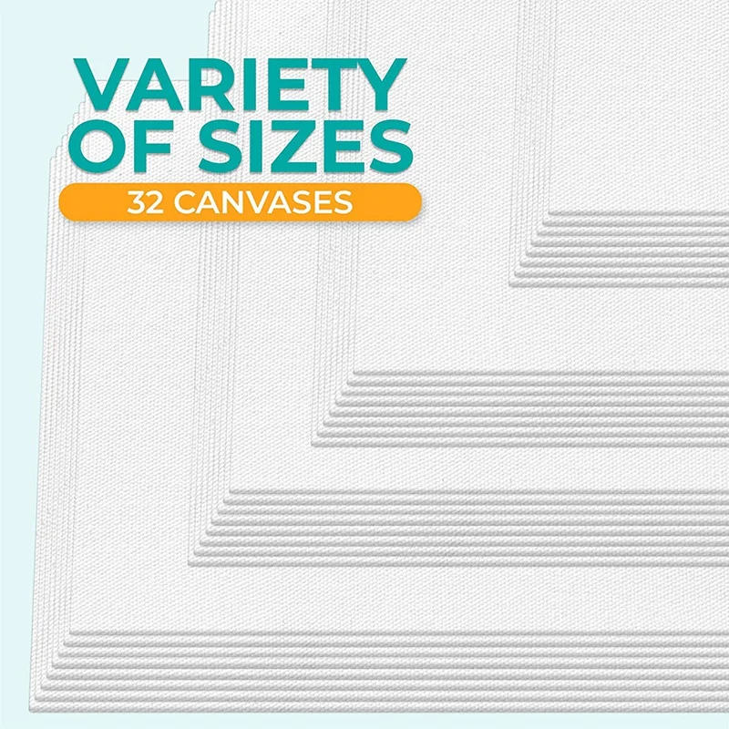 

Paint Canvas Panels, Pre-Primed Art Canvases for Painting, White Cotton Canvases for Acrylic, Gouache, Tempera Paints.