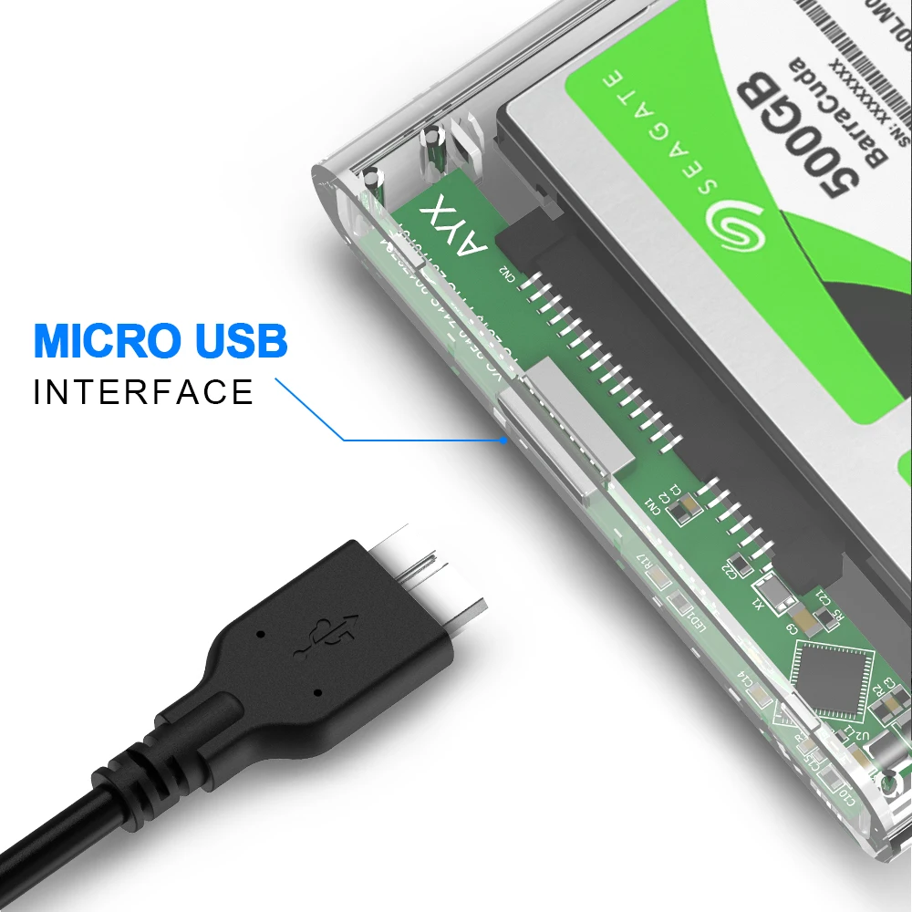 Жесткий диск Rocketek 2 5 дюймов SATA USB 3 0 SSD адаптер жесткий коробка внешний HDD корпус