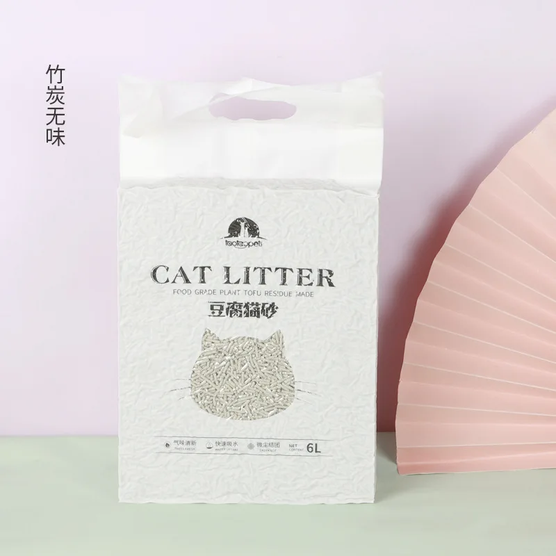 

Green tea flavored cat litter biodegradable plant cat litter 6L packed with peach flavored tofu cat litter