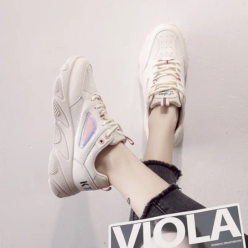 

Shoes Female Students Korean Version of The Wild 2021 Summer Sports Shoes Flat Old Shoes Casual Running Shoes White Shoes Tide