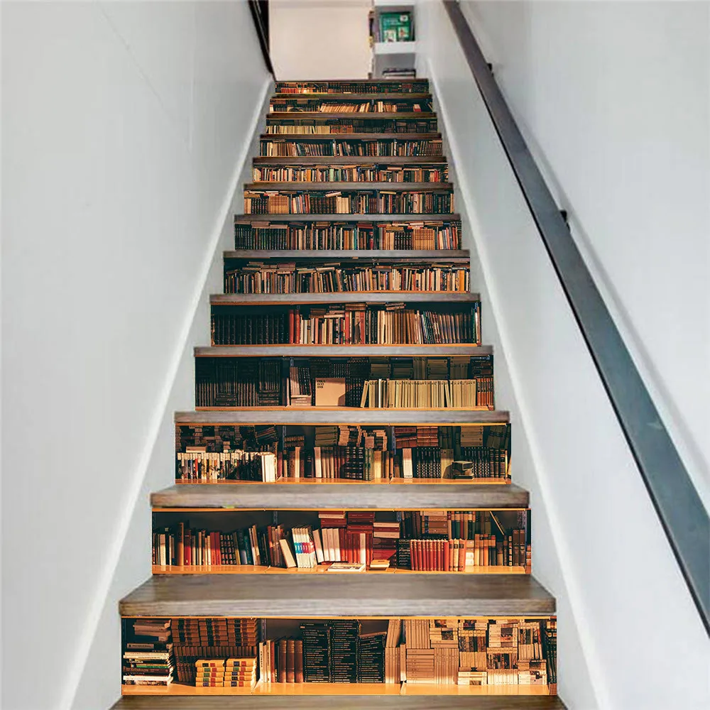 13 шт./компл. книжная полка ПВХ лестничные наклейки украшение для гостиной Diy