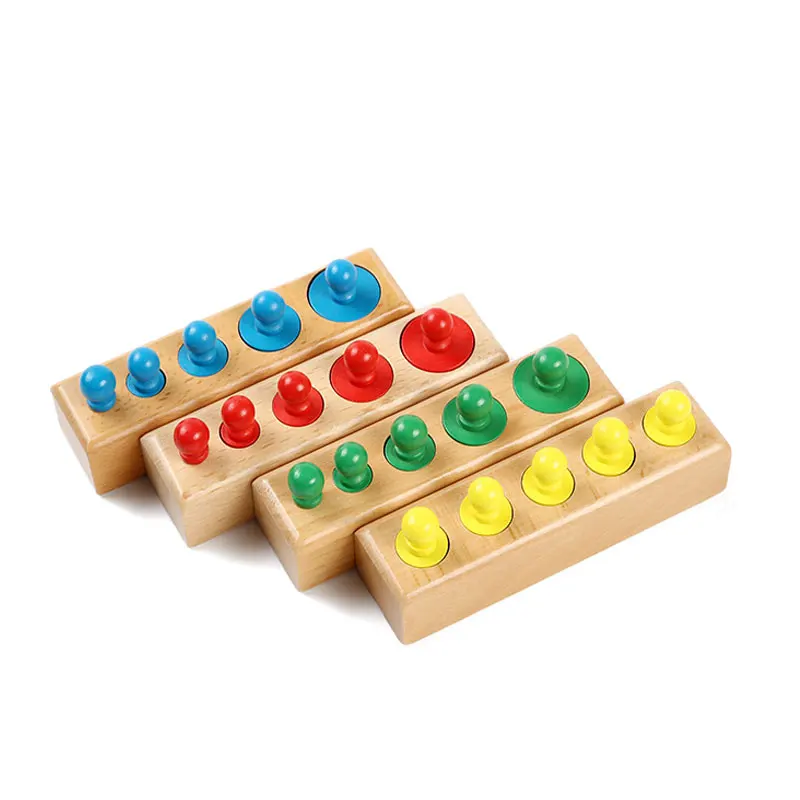 

Montessori Materials Sensorial Cylinder Blocks with Colored Cylinders Wooden Montessori Educational Preschool Training F466F