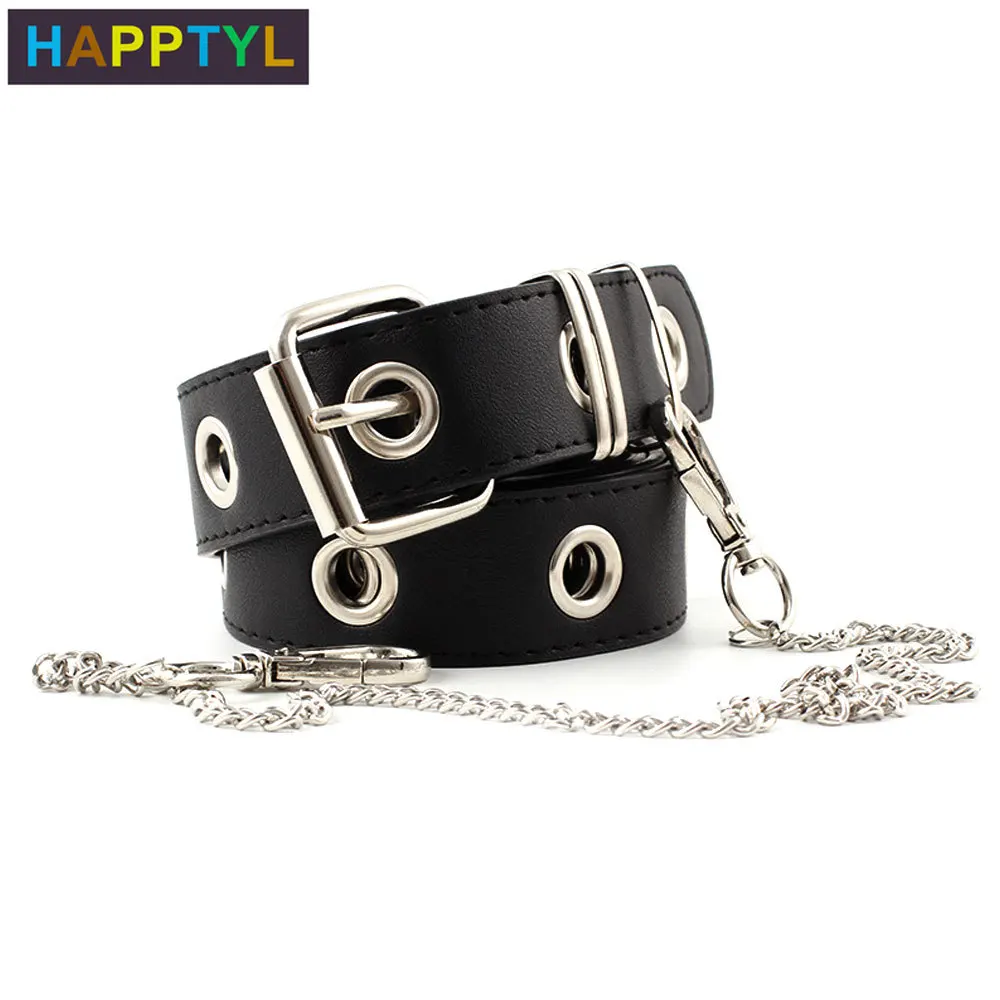 

HAPPTYL 1Pcs Hole PU Leather Waist Belts Girls Lady Women Fashion Style Lengthen