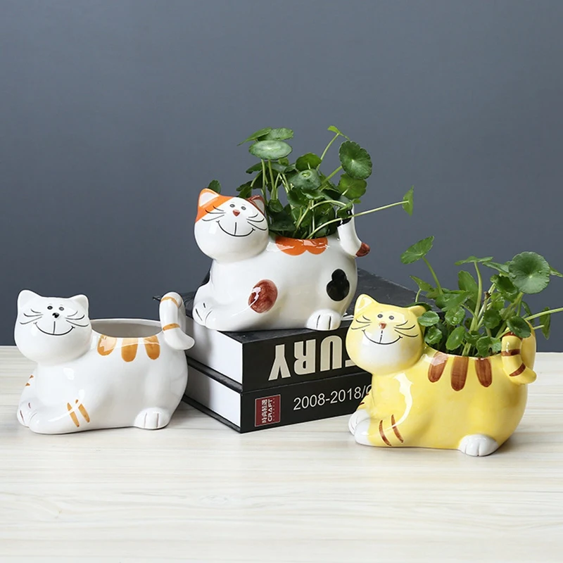 

Котенок Керамика цветочный горшок животные цветочный горшок дома Гостиная балкон суккуленты комнатные Ремесла Сад бонсай горшок