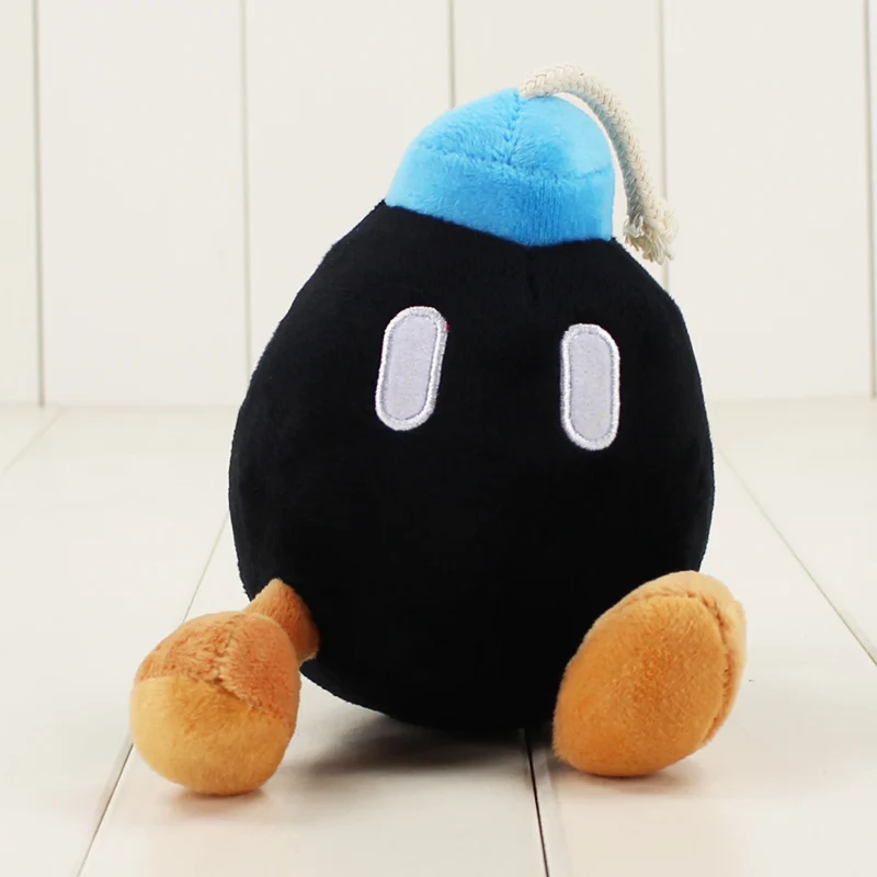 Супер Марио Йоши Гумба застенчивый парень Toadette Diddy Kong бомба Пиранья гриб Nabbit Koopa черепаха гусеница осьминог плюшевые игрушки - Цвет: 13cm black bomb