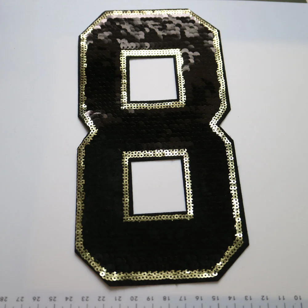 1pc Sequin number patches for clothing DIY sew on black parch appliques Embroidery applique patch ropa accessories | Дом и сад