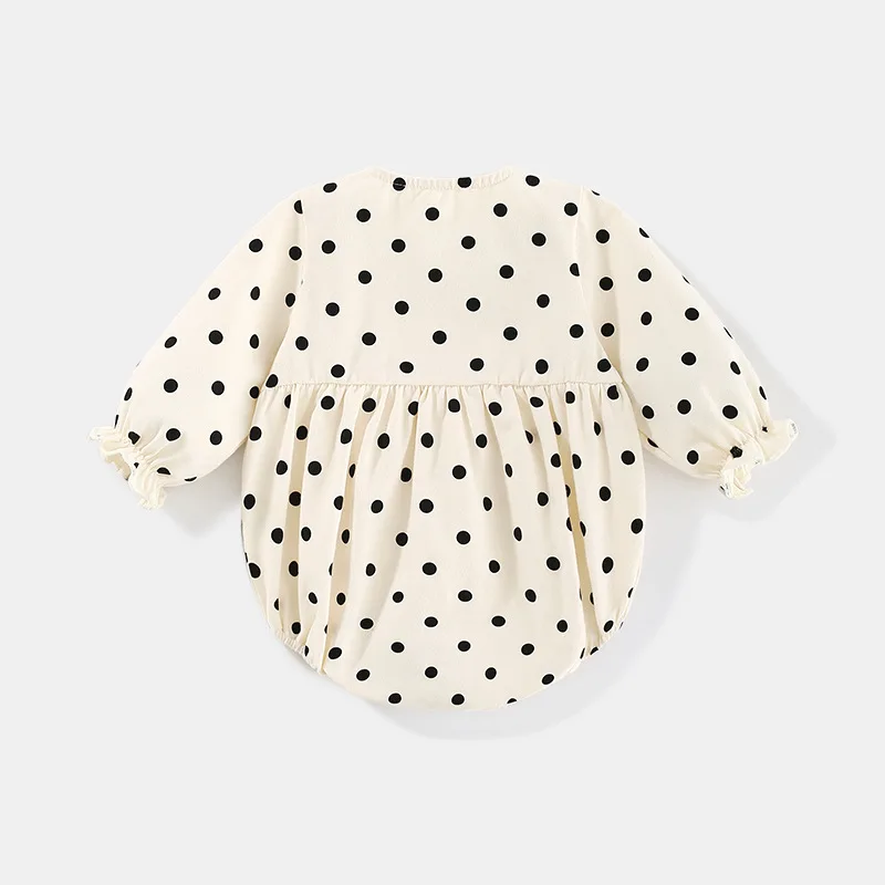 

MILANCEL 2021 Autumn New Baby Clothes Dot Bodysuit Cute Girls One Piece Long Sleeve Newborn Outfits