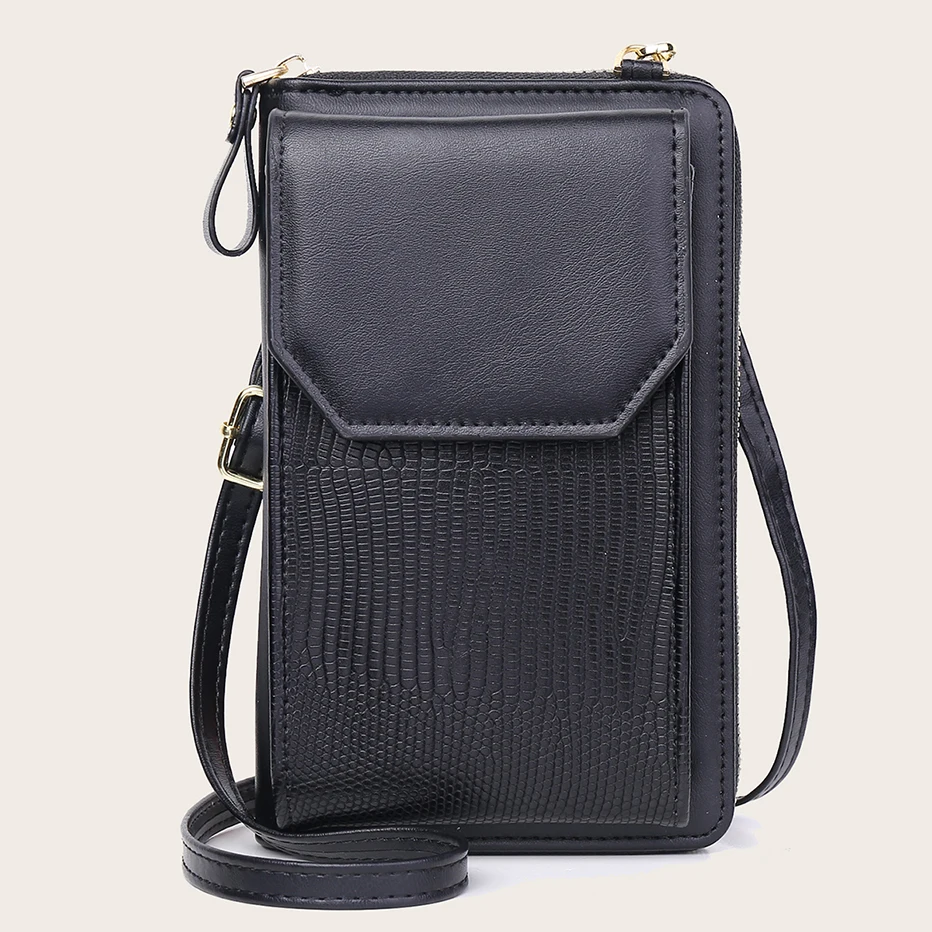 

New Women Messenger Bags Long Outing Shoulder Bag Mobile Phone Wallet Solid Color Small Mini Crossbody Bag Shoulder Strap