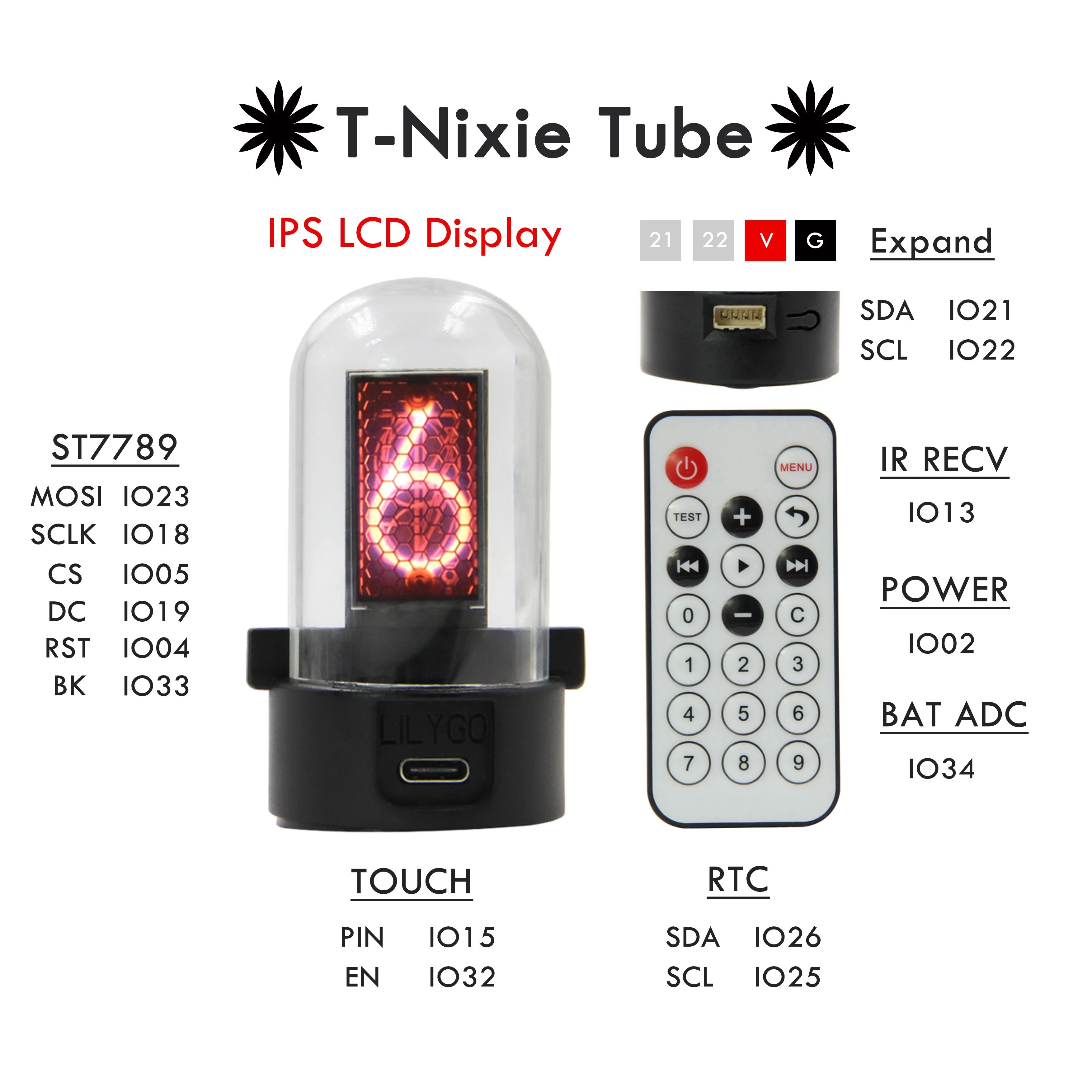 

LILYGO®Имитация Nixie tube ESP32