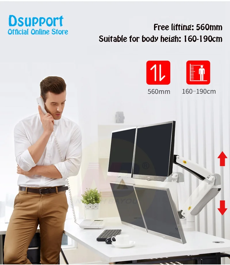 Держатель из алюминиевого сплава для ЖК светодиодный монитора 22 32 дюйма 2 порта