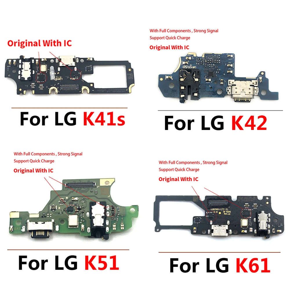 

100% Original For LG K51 K61 K41S K51s K50s K22 K42 K52 Dock Connector Micro USB Charger Charging Port Flex Cable Repair Parts